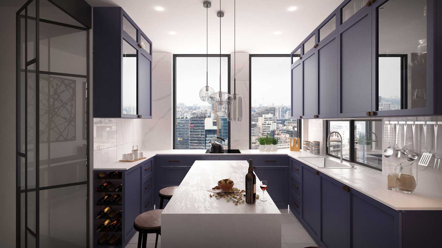 Navy Blue Apartment